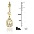 thumbnail image 2 of Solid 14k Yellow Gold Shapes Of Cubic Zirconia Bezel Dangle Drop Lever Back Earrings For Women (Emerald-Cut)-Dangle Earr, 2 of 2