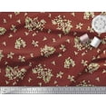 thumbnail image 2 of Soimoi Red Viscose Chiffon Fabric Leaf Leaves Printed Fabric 1 Yard 42 Inch Wide, 2 of 3