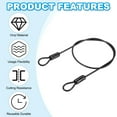 thumbnail image 4 of 3/16" Dia Vinyl Coated Stainless Steel Cable with Loops, 4 Pcs 3 ft (39")  Lanyard Lock for Outdoor Stage Lock, Black, 4 of 7
