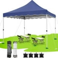thumbnail image 3 of COBIZI Party Tent 10x10 Pop up Canopy, Easy Setup Canopy Tent with Sandbags, Stakes & Ropes, UPF 50+ Waterproof Outdoor Instant Portable Shelter for Party, Events, Vendor, Dark Blue, 3 of 11