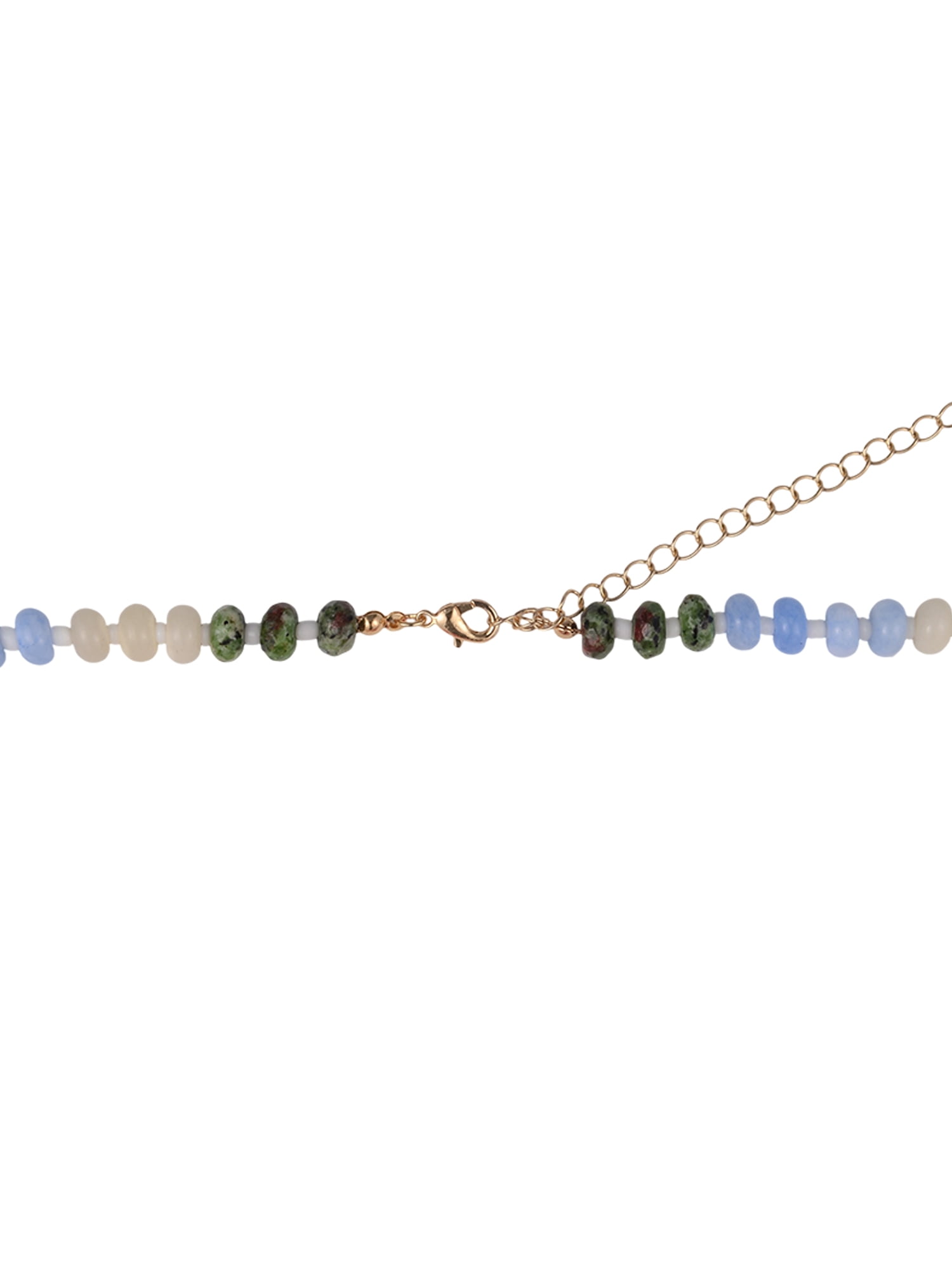 Time and Tru Goldtone Multicolored Bead Initial "F" Necklace