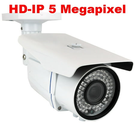 Set of (9) 5MP 2592 x 1920 Pixel Super HD 1920P High Resolution Network PoE 1080P Security Bullet IP Camera with 2.8-12mm Varifocal Zoom