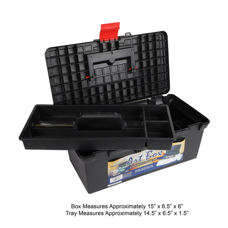 PRO ART Organizer Art Box, 16-inch Black Lockable