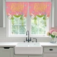 thumbnail image 4 of Happy Easter Balloon Curtains for Living Room/French Door, Rabbits Eggs Spring Daisy Floral Grass Pink Tie Up Curtains 63 Inch Length Energy Saving Kitchen Curtains Shades for Windows 42"x63", 4 of 8