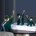 thumbnail image 2 of 3 uds/4 Uds de cerámica estatua de encantadores tesanías 3 piezas verde Gloria escultura de elefante, 2 of 8