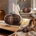 thumbnail image 5 of Lypsnake Vintage Plaid Fabric Pumpkin Ornament,Soft Stuffed Fall Plaid Pumpkin Tabletop Decor with Faux Stem,Decorative Gingham Pumpkin for Thanksgiving Harvest Home Mantel Shelf Decor, 5 of 7
