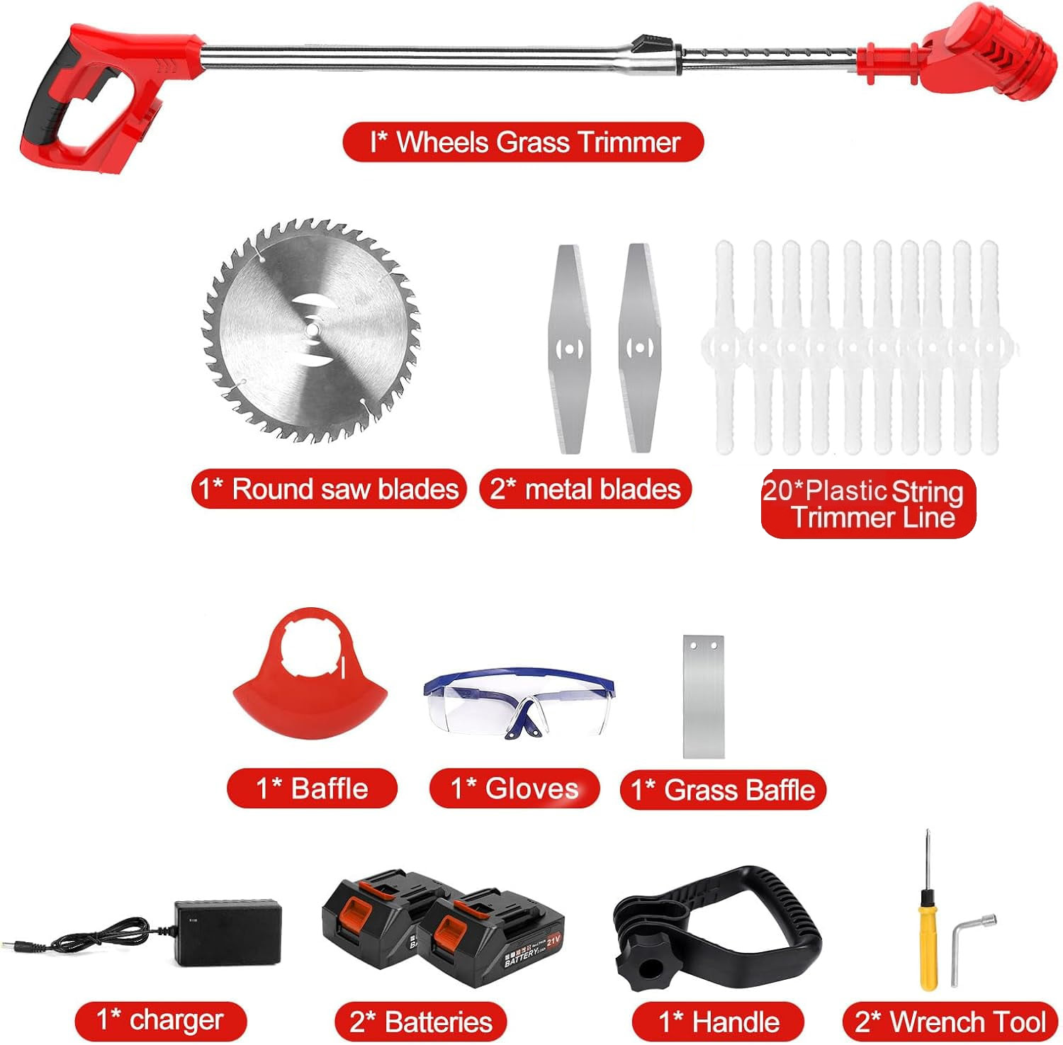 Weed Eaters Cordless, Tanbaby 3-in-1 Battery Powered, 6 inch Grass Trimmer & String Trimmer/Edger Kit for Lawn Garden Trimming