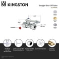 thumbnail image 4 of Kingston Brass CC44152KL 1/2-Inch FIP x 1/2-Inch or 7/16-Inch Slip Joint Quarter-Turn Straight Shut-Off Valve in Polished Brass, 4 of 5