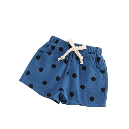 

Unisex Child Shorts Kids Clothing Polk Dot Waist Pocket Baby Elasticated Pants Summer Cool Toddler