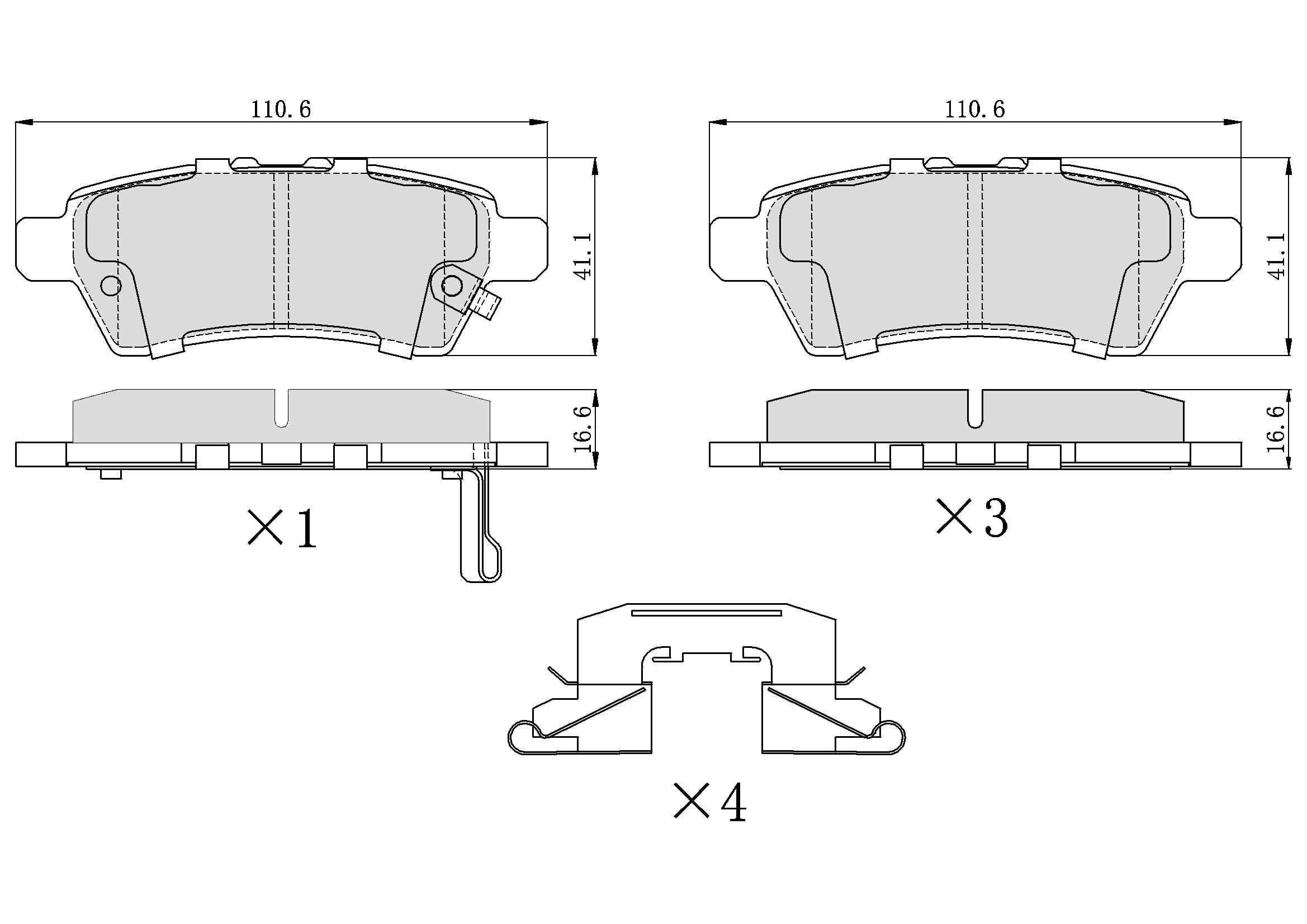 Winstop Brake Pad Set, Rear WS.1101.0.C, Nissan Pathfinder 2012-2004