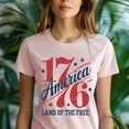 thumbnail image 5 of 1776 America T-Shirt for Men and Women, Patriotic Land of the Free Graphic Tee, Navy, Size S, 5 of 6