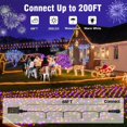 thumbnail image 2 of Cadena de luces Nisocy, 20 m, para exteriores, color morado y naranja, resistente al agua, 2 of 6