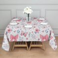thumbnail image 3 of Pink Butterfly Star Floral Peach Pattern Square Tablecloth,Waterproof Square Table Cover,Wipeable Spillproof Washable Table Cover for Home Kitchen Party Decor 42"X42"(107x107cm), 3 of 6