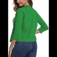 thumbnail image 2 of Cárdigan Corto de 3/4 para Mujer, Elegante, Color Verde, Talla XL, 2 of 7