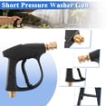 thumbnail image 3 of Yalumo Short Pressure Washer Gun, 4350 PSI Max High Pressure Washer Gun with 5 Quick Connect Spray Nozzles, 3/8" Male Plug & M22-14mm Connector, Power Washer Gun Compatible with Foam Cannon, 3 of 7