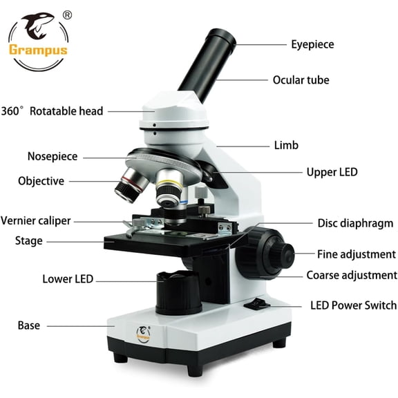 Achromatic Compound Minocular Microscope 40X-2000X