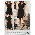thumbnail image 7 of Hibeli Women's Textured Button-Front V Neck Flutter Sleeve Cinched Waist Dress, 7 of 7