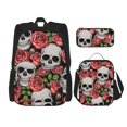 thumbnail image 1 of Balery Skull and Roses Mochila Escolar 3 en 1 para Niños - Mochila Resistente con Lonchera Térmica y Estuche - Mochila Escolar para Niños y Niñas, 1 of 7