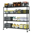thumbnail image 6 of Ktaxon 4-Tier Heavy Duty Wire Shelf Rack with Wheels, 59"W x 24" D x 76" H 2600 LBS Storage Shelving Unit, Adjustable Black, 6 of 16
