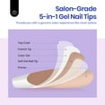 thumbnail image 4 of Press On Nails Beetles, forma corta, cuadrada, punta francesa, color marrón, 64 unidades, 4 of 7