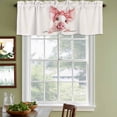 thumbnail image 4 of 2 Pack Valances for Windows, Pink Pig Window Valances for Living Room/Bedroom/Bathroom, Cartoon Watercolor Animals Printed Bows Light Filtering Kitchen Curtain Valance Window Treatment 42"W x12" L, 4 of 9