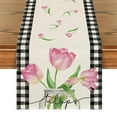 thumbnail image 2 of Cinvoph Christmas Table Runner Plaid Flower Table Runners Xmas Seasonal Holiday Table Decorations for Dinning Home Party Decor 13"x72", 2 of 6
