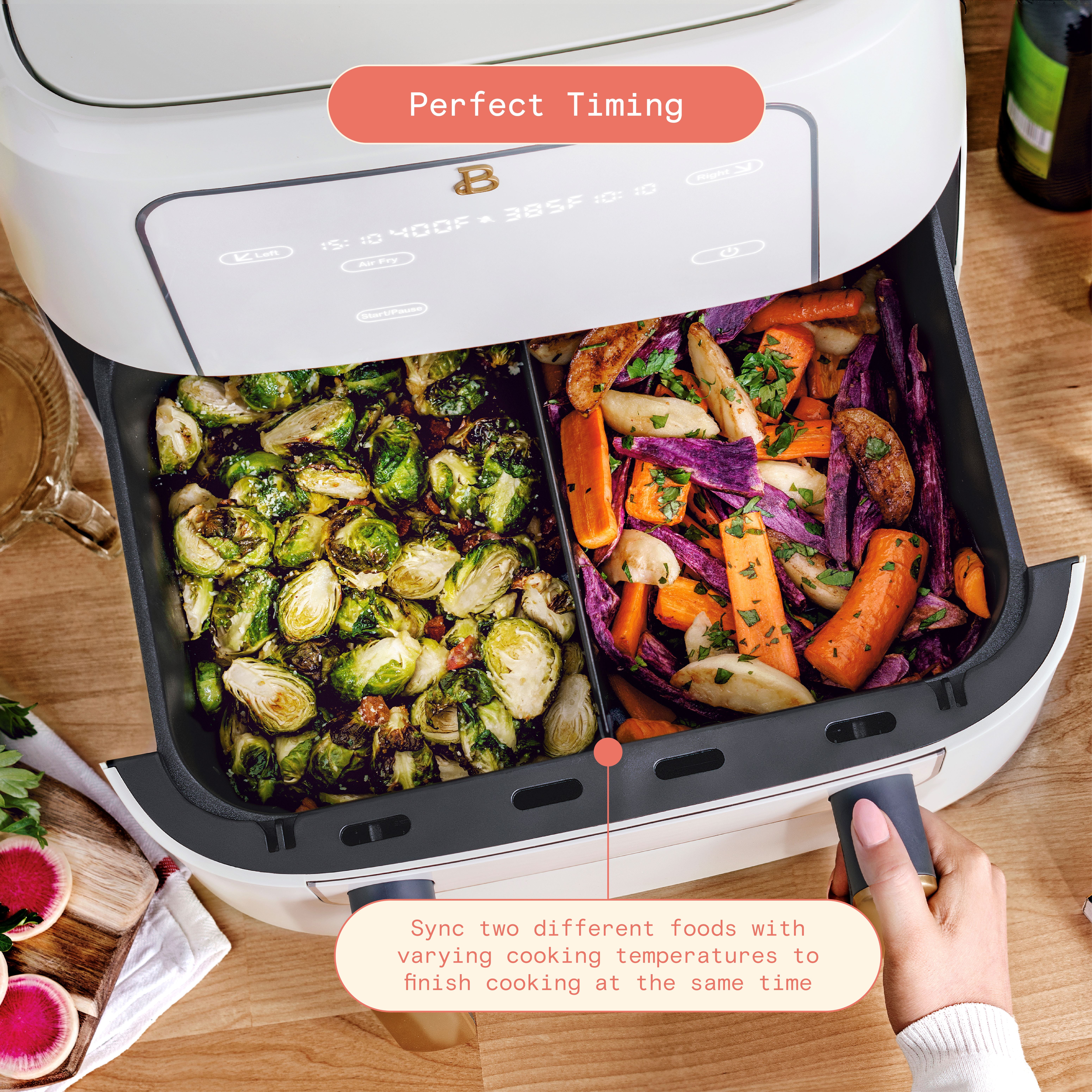 Beautiful 6 Qt Air Fryer with TurboCrisp Technology and Touch-Activated  Display, Black Sesame by Drew Barrymore 