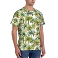 thumbnail image 2 of Bixox Men's Green Hawaii Palms Printed Short Sleeve Skinny Athletic T-Shirt, 2 of 6