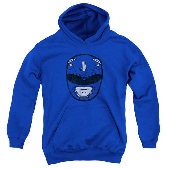 Power Rangers - Blue Ranger Mask - Youth Hooded Sweatshirt - X-Large