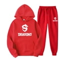 thumbnail image 2 of Conjunto de ropa deportiva para hombre y mujer, sudadera con capucha y pantalones con cordón, ropa deportiva de otoño, 2 piezas, 2 of 4