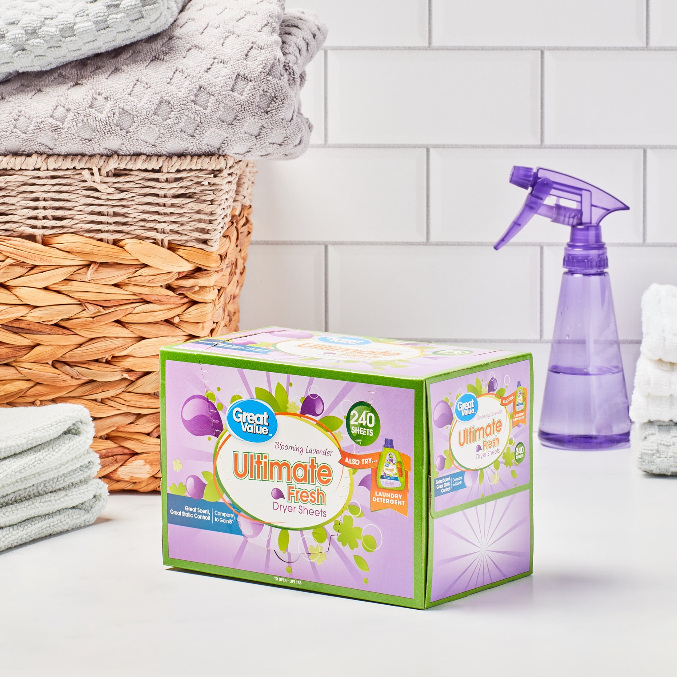 Great Value Ultimate Fresh Dryer Sheets, Blooming Lavender, 240 Ct photo 2