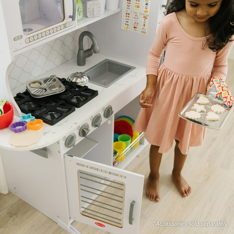 Cute & Easy Kids Play Kitchen from a Cube Shelf