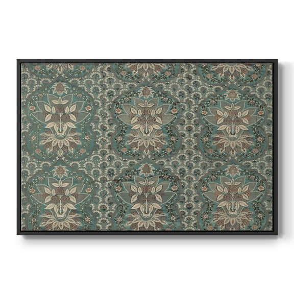 Vintage Abstract Print-X Framed in Black Wood Gallery Wrapped Canvas 17 in. x 25 in.