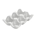 thumbnail image 1 of Bandeja de cerámica mayimx para huevos 6 agujeros Organizador duradero Blanco, 1 of 9