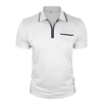 thumbnail image 6 of Short Sleeve Polo Shirts for Men Summer Fashion Casual Short Sleeve Collared Quarter Zip Work Tshirts Golf Shirts, 6 of 7