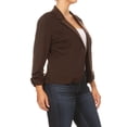 thumbnail image 2 of Women's Plus Size Basic Casual Button Solid Outerwear Jacket Blazer, 2 of 5