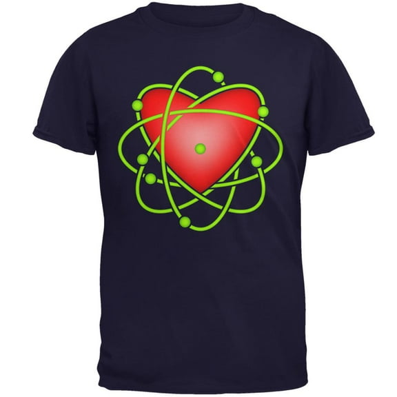 I Love Science Atomic Heart Mens T Shirt Navy LG