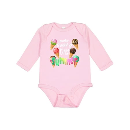 

Inktastic Make Every Day Summer Ice Cream Cones Boys or Girls Long Sleeve Baby Bodysuit
