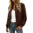 thumbnail image 7 of QQNHM Waterproof Bomber Jacket For Women Full Zip Long Sleeve Windbreaker Coat Fall Casual Outerwear, 7 of 7