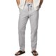 thumbnail image 1 of Pantalones JMIERR casuales de algodón y lino con cintura elástica para hombre, gris claro, 1 of 6
