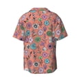 thumbnail image 4 of Goofa Color Flowers Printed Men's Casual Short-sleeved Shirt,Lightweight Breathable Button-down,Summer Casual men's top,Versatile Fashion shirt-3X-Large, 4 of 7