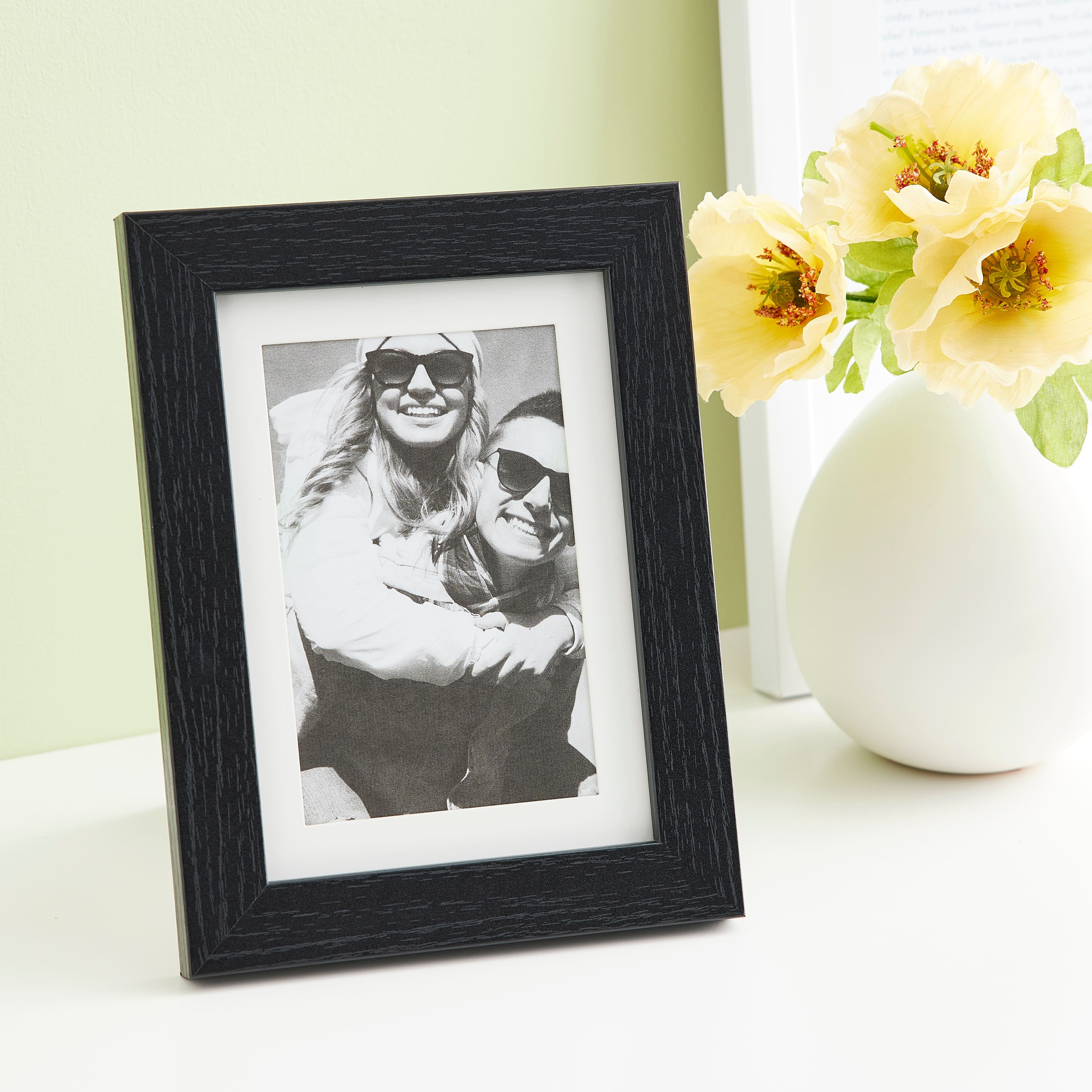 Studio Decor 5" x 7" Black Belmont Picture Frame with 4" x 6" Mat - Pre-attached Hanging Hardware, Horizontal or Vertical Display - MDF, Bulk 8 Pack