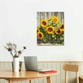 thumbnail image 2 of Creowell  Canvas Prints Wall Art Abstract Board Paintings Wall Art for Bedroom Rustic Sunflower Kitchen Decor Yellow Vintage Wall Decor Sunflowers Framed for Living Room 16x20 in/12x16 in, 2 of 4