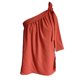 thumbnail image 1 of Blusa sin mangas con cordones de color naranja rojizo para un estilo elegante de verano, talla M Blusa sofisticada con lazo, 1 of 4