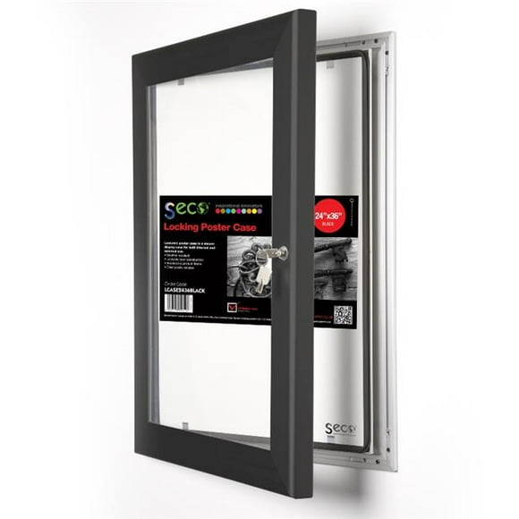 Seco 24 x 36 in. Stewart Superior Locking Indoor-Outdoor Poster Case, Black