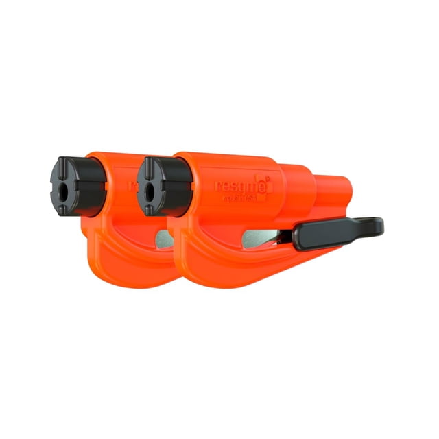 Llavero de emergencia con herramienta de escape para coche, paquete de 2 unidades, color naranja