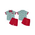 thumbnail image 2 of Suealasg Toddler Boys Christmas Outfits Christmas Tree Print Bowtie Short Sleeve Shirts Tops and Shorts 2Pcs Gentleman Clothes Set 0-4 Years, 2 of 9
