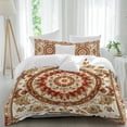 thumbnail image 2 of Burnt Orange Boho Bedding 3 Piece Duvet Cover Set California King, Beige Brown Ethnic Tribe Soft Microfiber Comforter Cover with Zipper Closure & Pillowcases, Wrinkle & FadeResistant Quilt Cover, 2 of 9