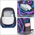 thumbnail image 4 of Blue and Purple Tie Dye Pattern 17" Waterproof Oxford School Backpacks for Teens, S-Shape Padded Straps, for School, Travel, Hiking, Camping, 4 of 5