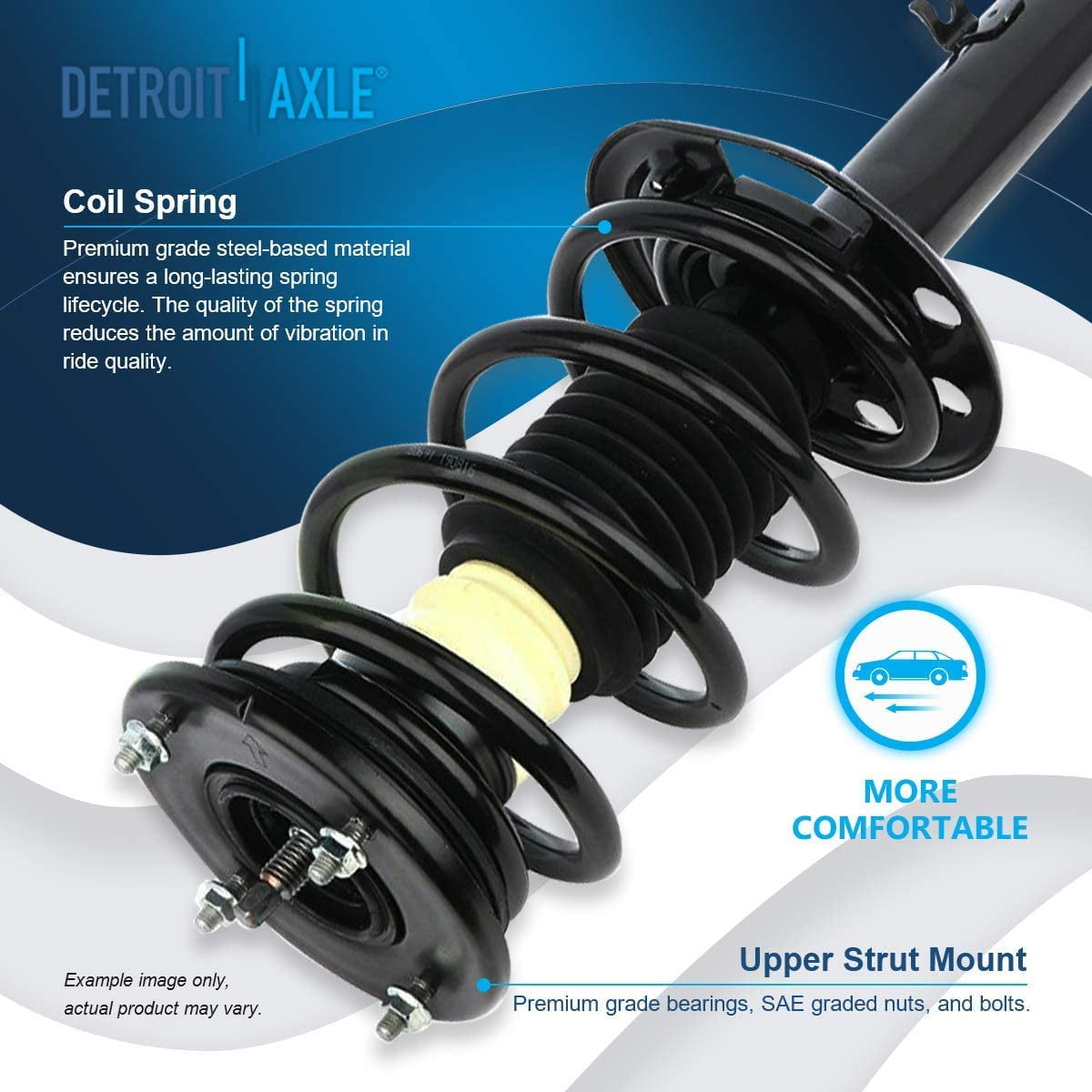 Detroit Axle - Struts Shocks for 2009-2012 Ford Flex 2010 2011, 2 Front Struts w/Coil Springs Assembly, 2 Rear Shock Absorbers Replacement
